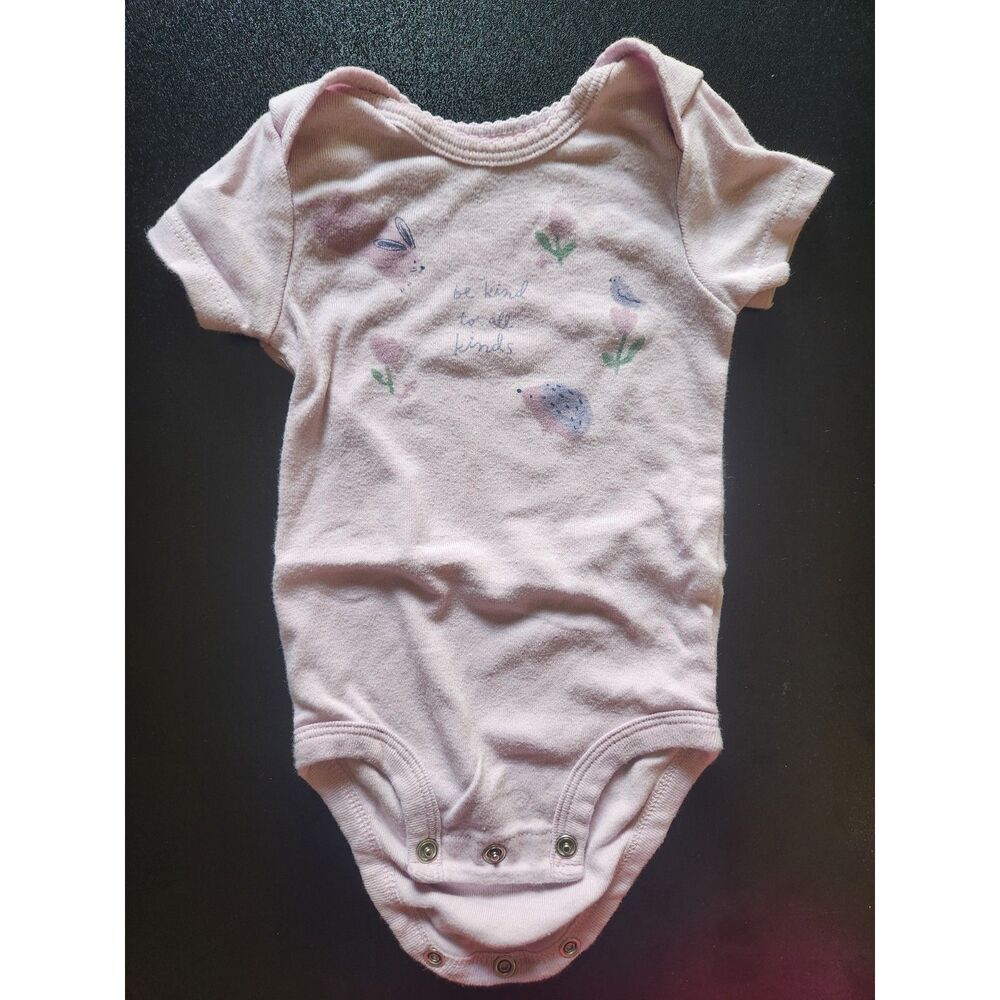 Just One You Carter's Baby Girl 3M Pink Be Kind Woodland Animal Bodysuit